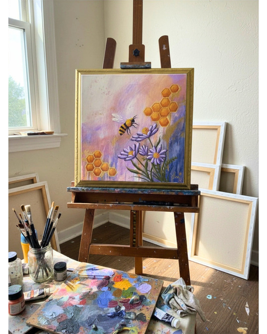 Honey Blossom - 12x12in Handpainted Original
