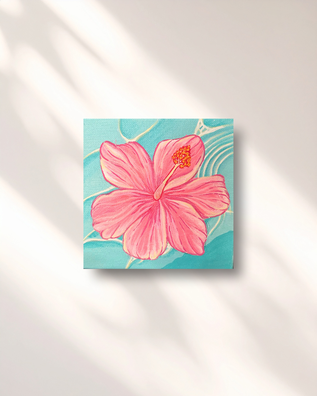 Hibiscus Daydream- Original Handpainted Canvas 6x6