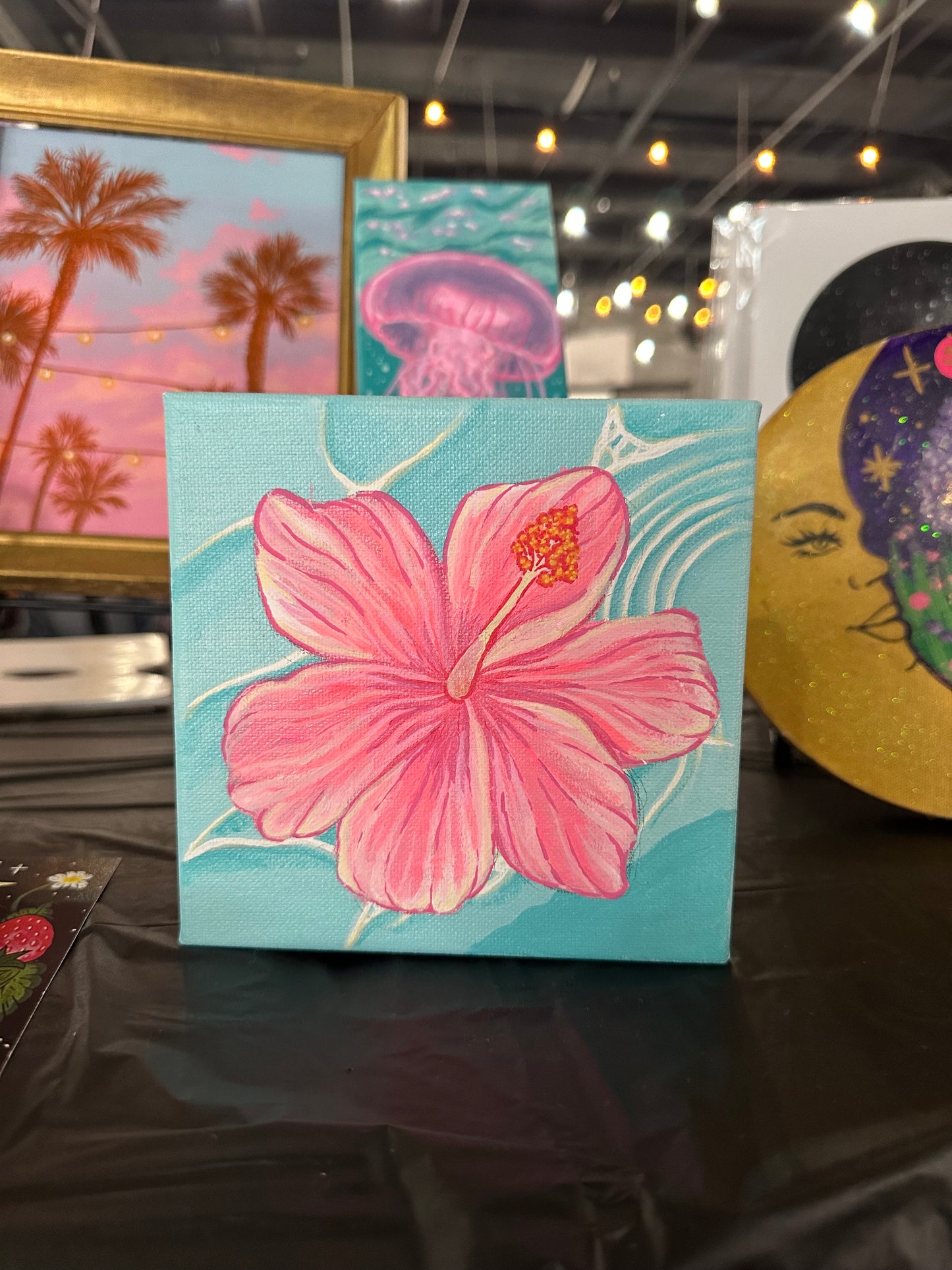 Hibiscus Daydream- Original Handpainted Canvas 6x6