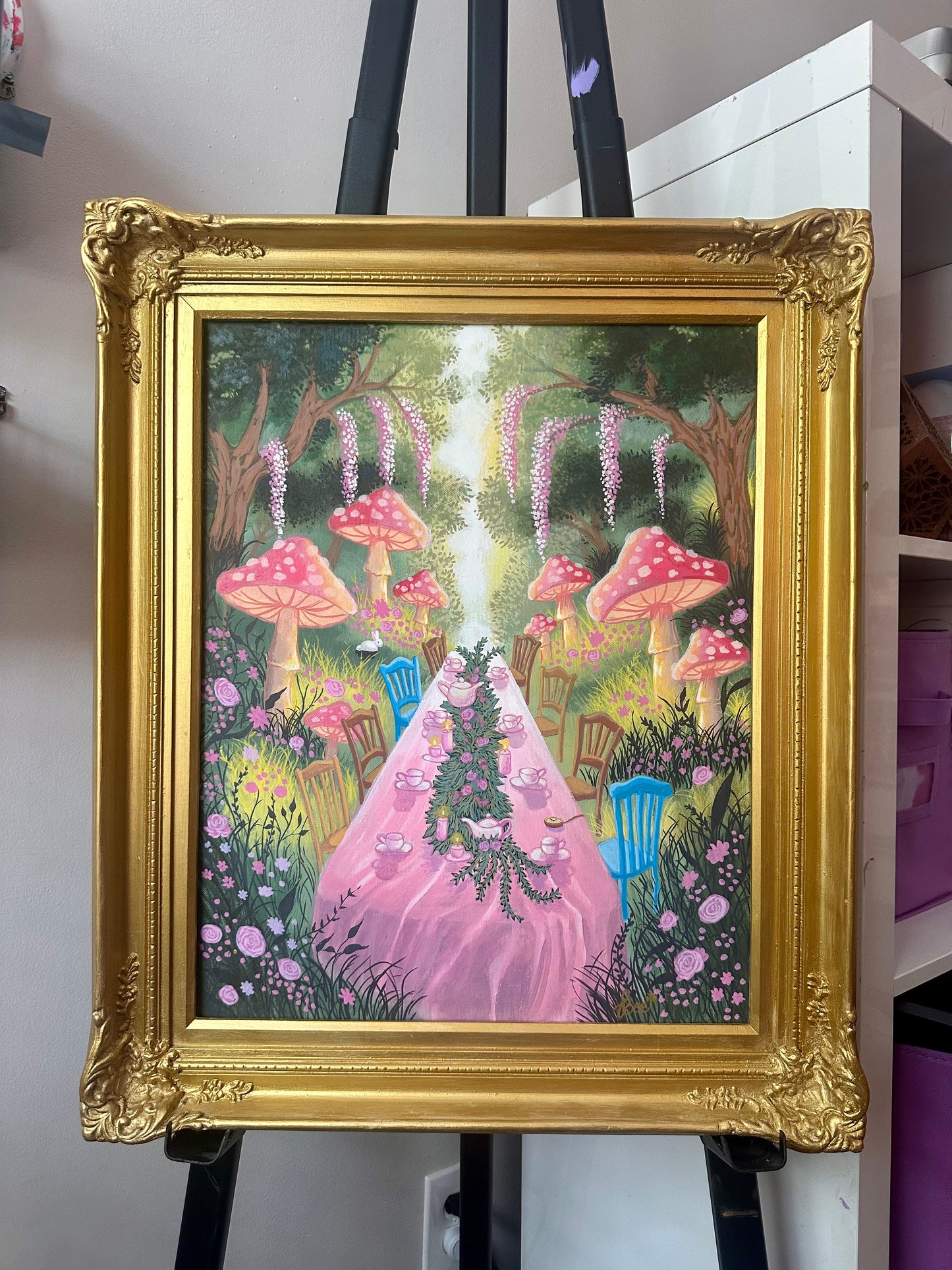 A Curious Tea Party - Original Hand Painted Collectors Piece