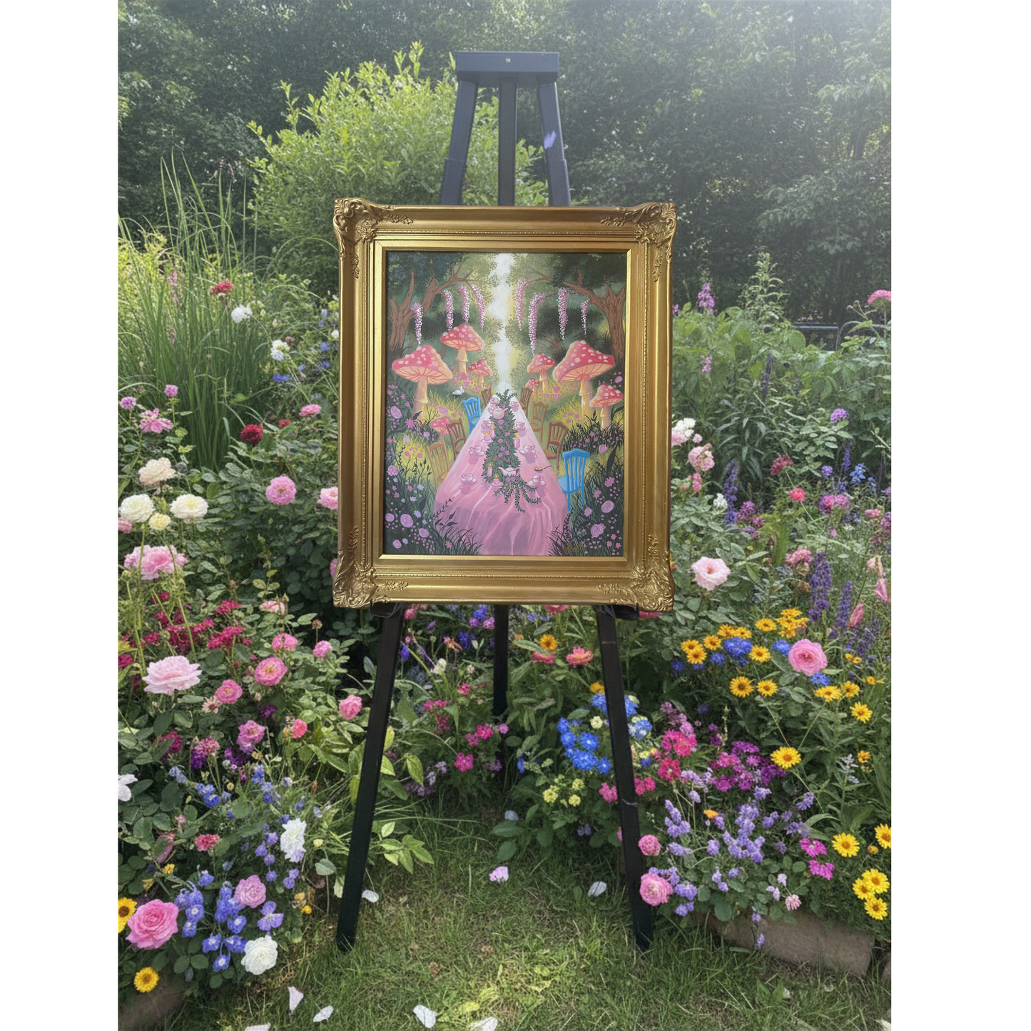 A Curious Tea Party - Original Hand Painted Collectors Piece